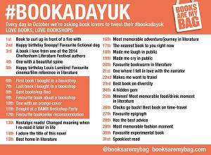 #bookadayuk topics for the month of October