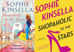 Two different book covers for 'Shopaholic to the Stars'. The left one is the UK release while the right one is the US release. 